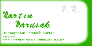 martin marusak business card